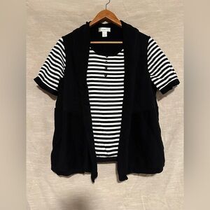 CJ Banks Double Layer Striped Sweater